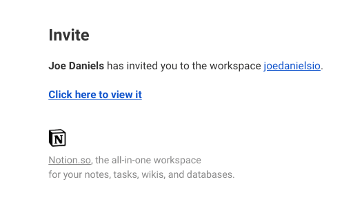 notion onboard invited users