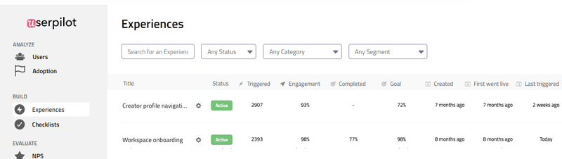 GetCraft Userpilot experiences