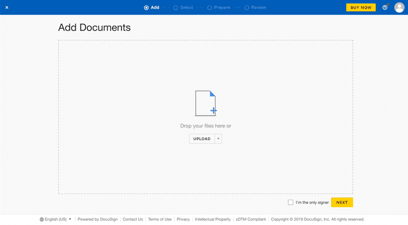 capture d'écran de docusign