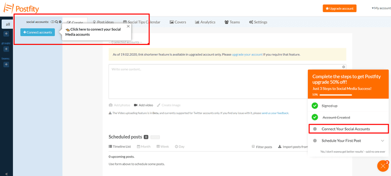 postfity in-app tutorial