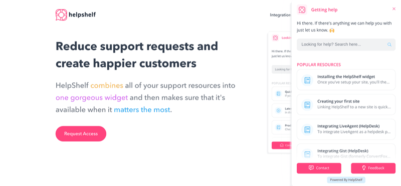 helpshelf help center widget