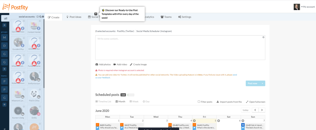social tips calendar native tooltip