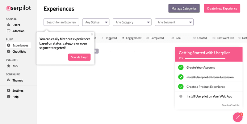 Userpilot: checklists