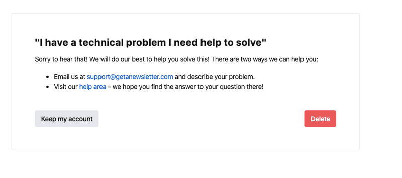 Product experiment: following up exiting users