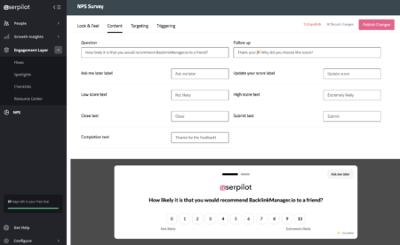 Userpilot NPS Dashboard