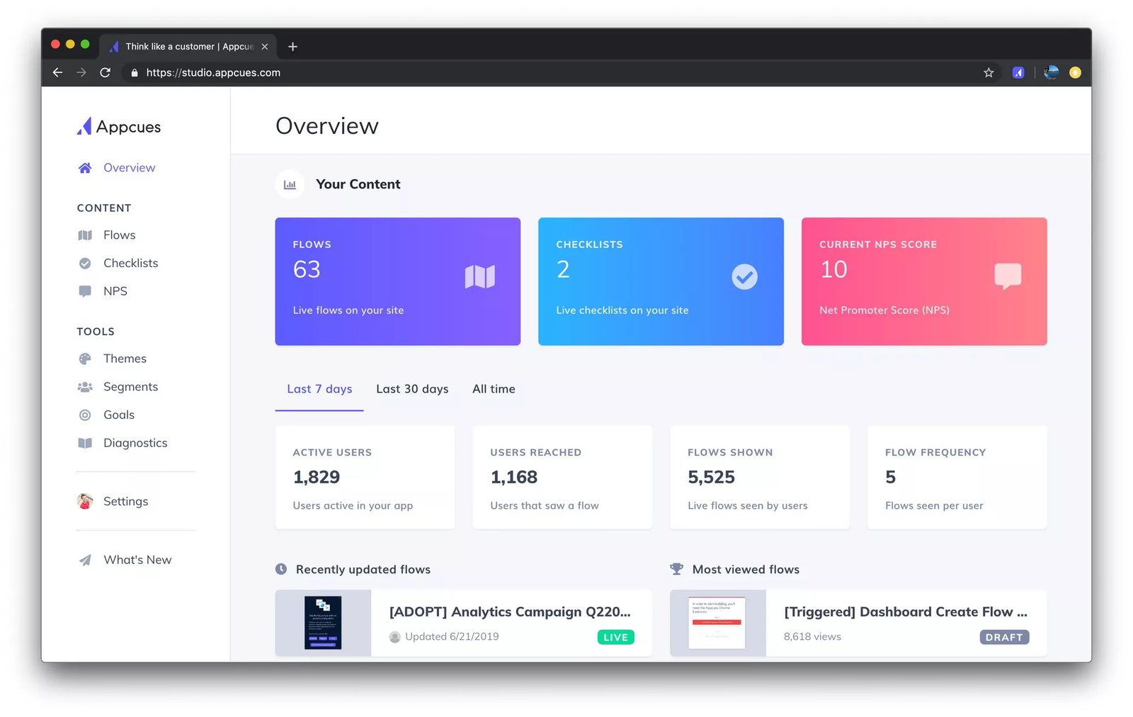 Appcues-dashboard-customer-onboarding-specialist