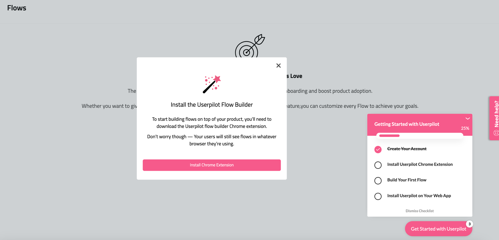 userpilot nieuwe checklist