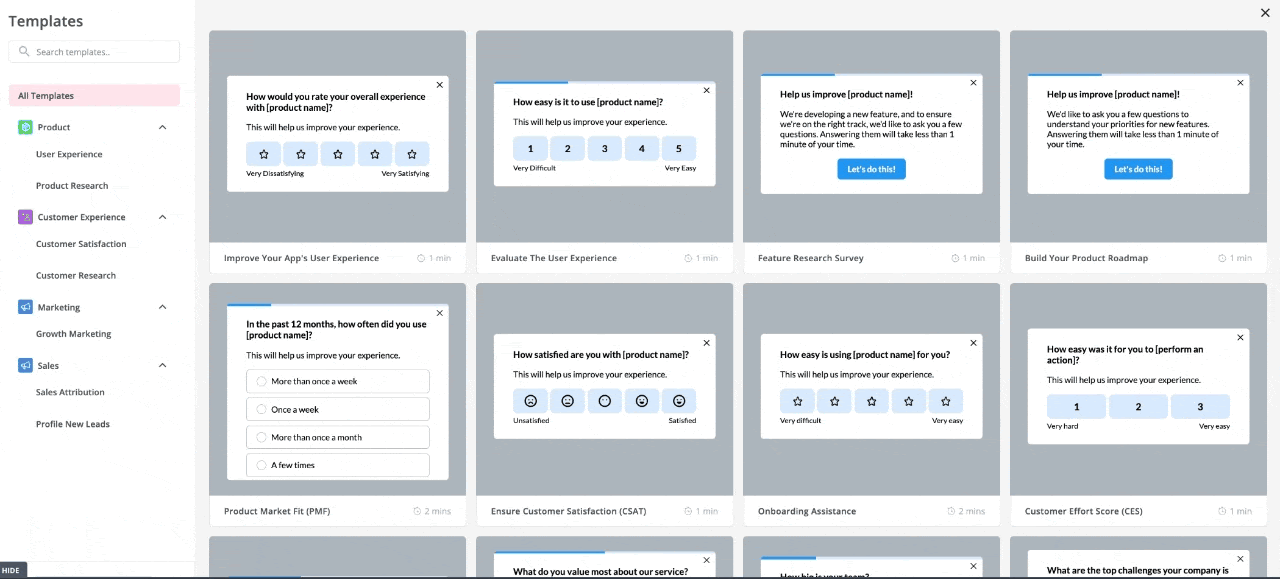 Create in-app surveys quickly and easily with Userpilot.